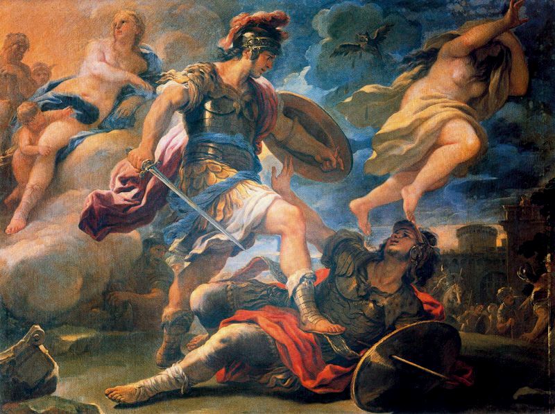 Aeneas defeats Turnus